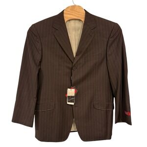NWT Steve Harvey Modern‎ Classics Striped Blazer 44R Super 120s Merino Wool
